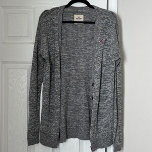 Hollister Classic Cardigan Size Small Heather Gray Button Down